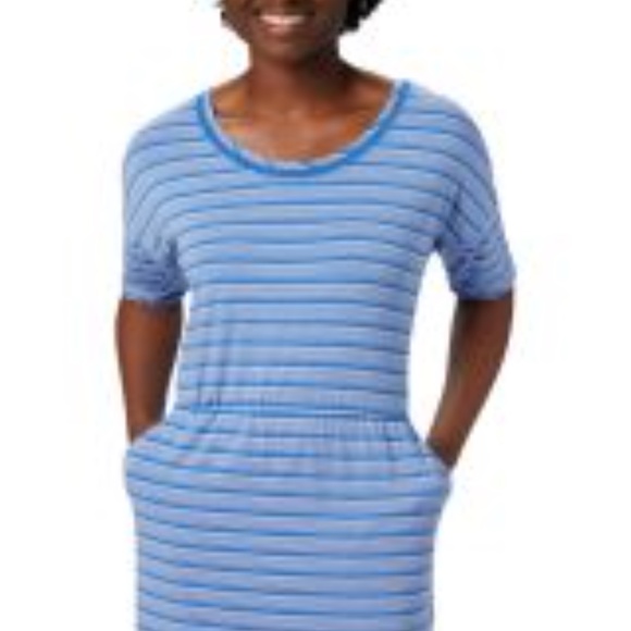 COLUMBIA WOMENS PFG SLACK WATER™ KNIT DRESS STORMY BLUE STRIPE -Size 1X - Picture 10 of 11